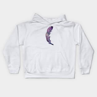 Galaxy Feather | Purple + Pink Feather | Watercolor Galaxy Feather Kids Hoodie